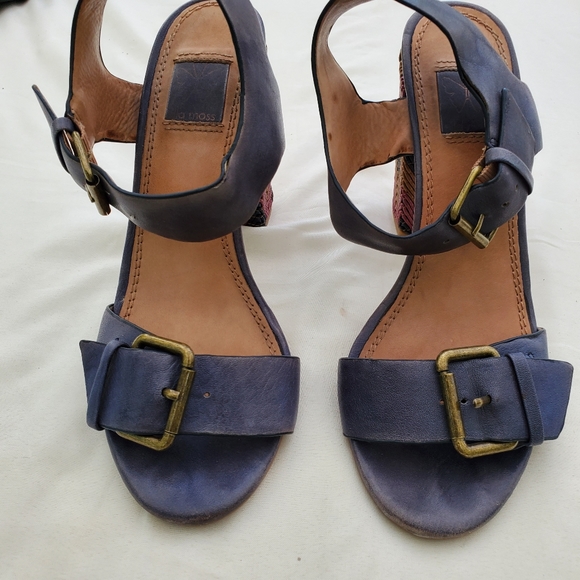 Vintage Ella Moss block heels leather sandals - Picture 6 of 10